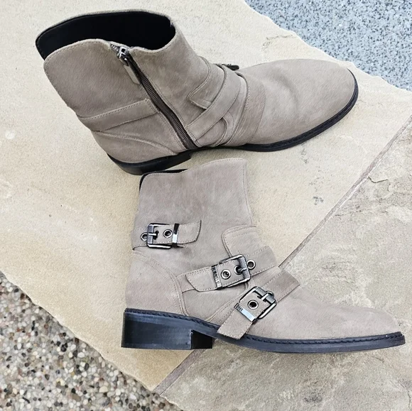 Nwot Kendall+Kylie Nori Suede Buckle Strap Moto Ankle Boot Tan Women's boots8,5M - Picture 5 of 16